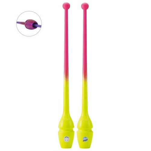 CLAVETTE IN GOMMA CM.44 AD INCASTRO GRADATION ROSA/GIALLO FLUO Sasaki